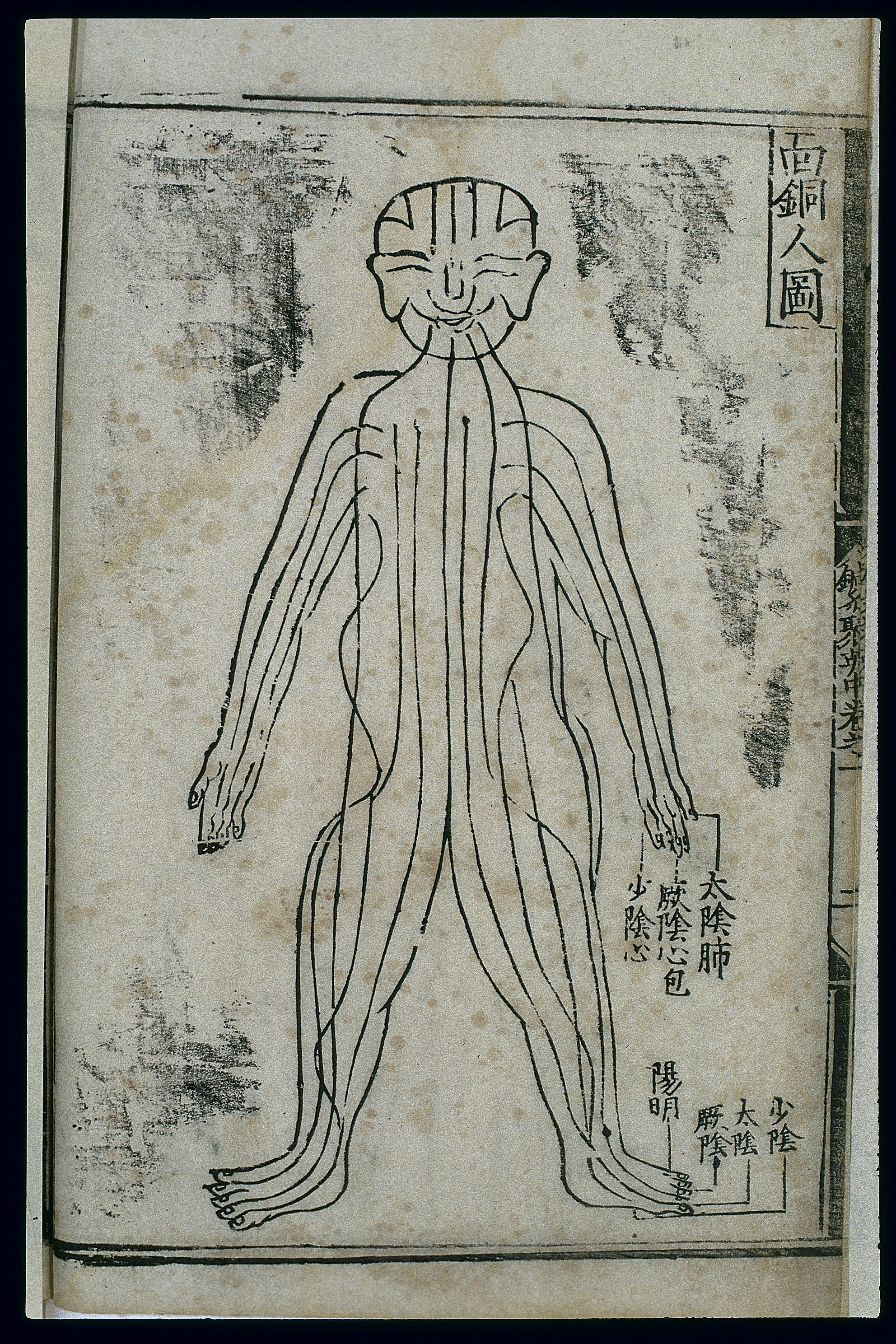 铜人木刻正面图